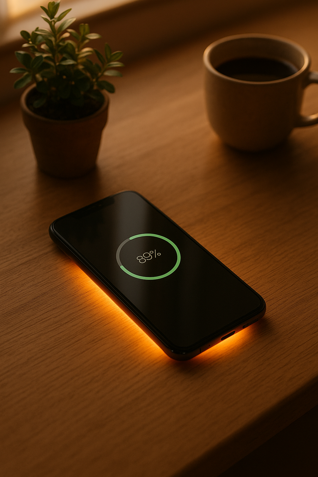 Phantom under-desk wireless charging setup